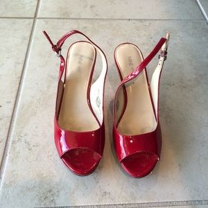 Red Peep Toe Nine West Heels